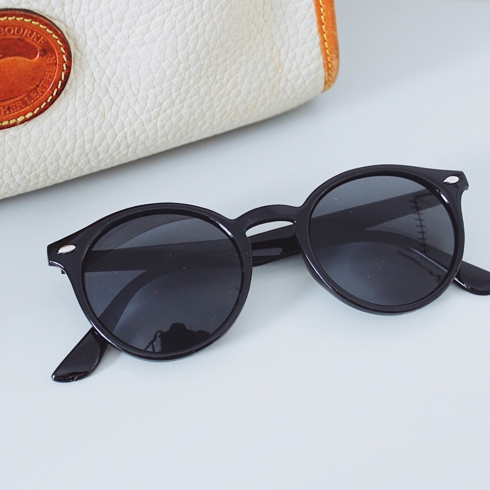 Retro Jet Black Pantos Sunglasses